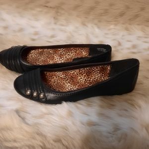 CANDIES BLACK FLATS WITH SILVER STUDDING